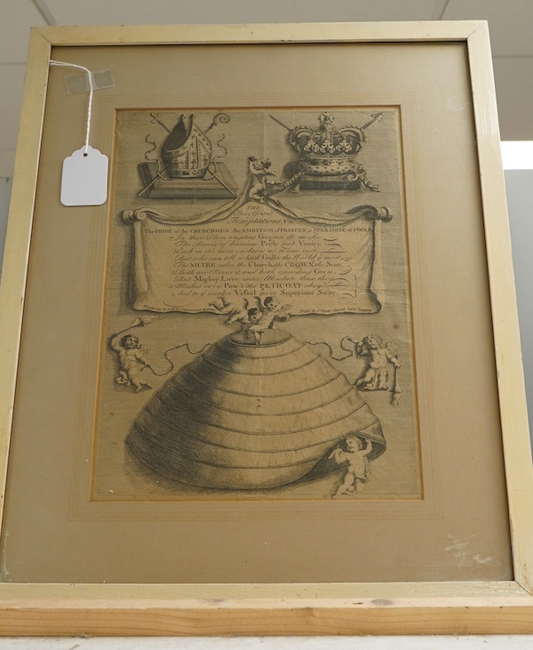 18th century, ‘The Three Grand Temptations’, printed and sold by Carington Bowles, St. Paul's Churchyard, London, satirical line engraving, 35 x 23cm